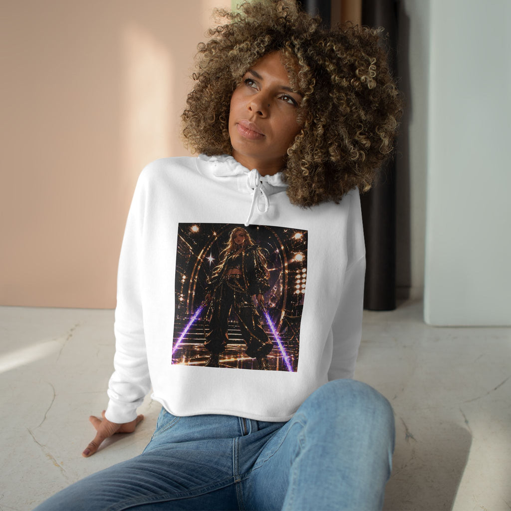 Crop Hoodie — Lights, Camera, Action! Girl Power Cropped Hoodie