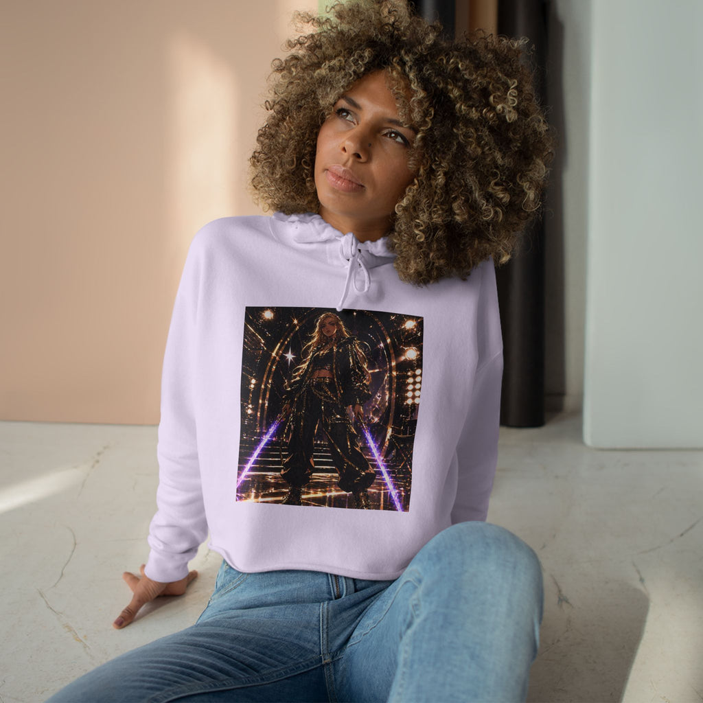 Crop Hoodie — Lights, Camera, Action! Girl Power Cropped Hoodie