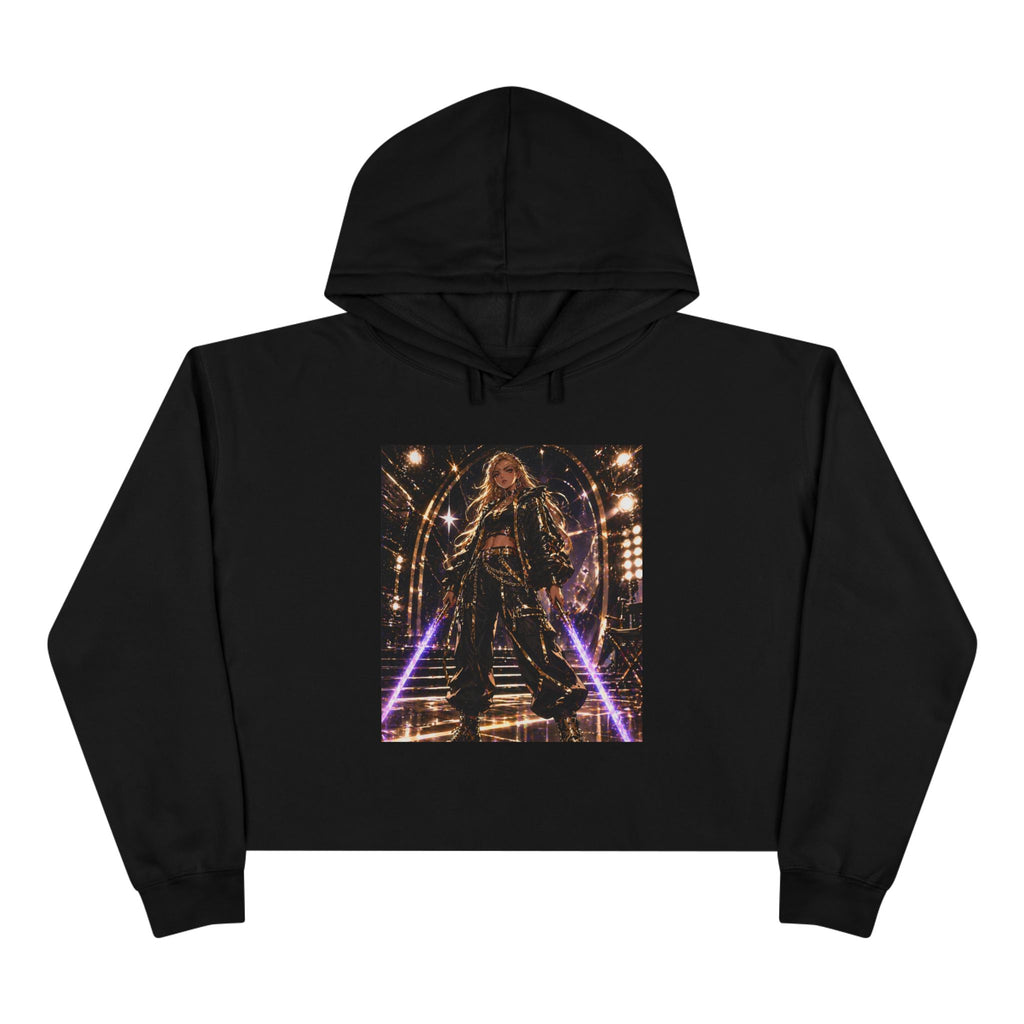 Crop Hoodie — Lights, Camera, Action! Girl Power Cropped Hoodie