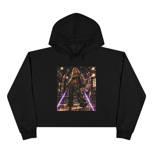 Crop Hoodie — Lights, Camera, Action! Girl Power Cropped Hoodie