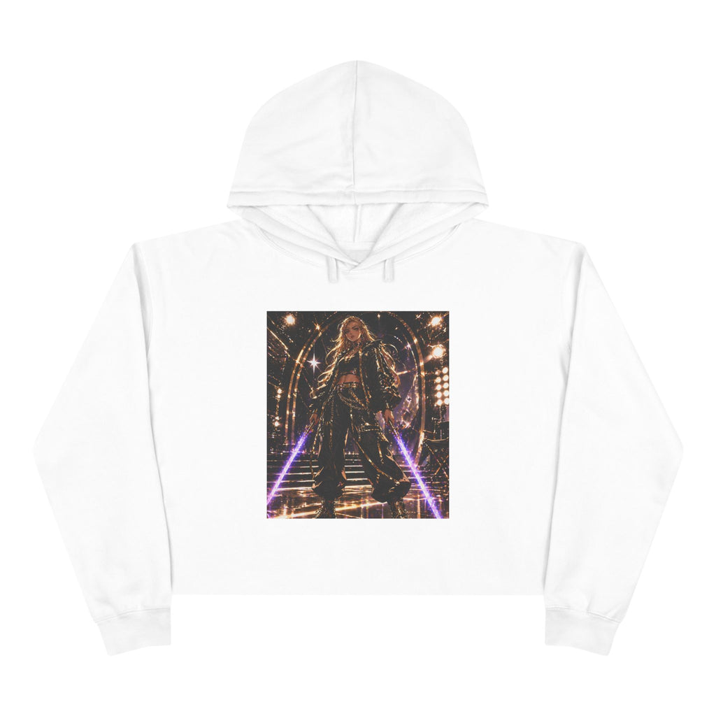 Crop Hoodie — Lights, Camera, Action! Girl Power Cropped Hoodie