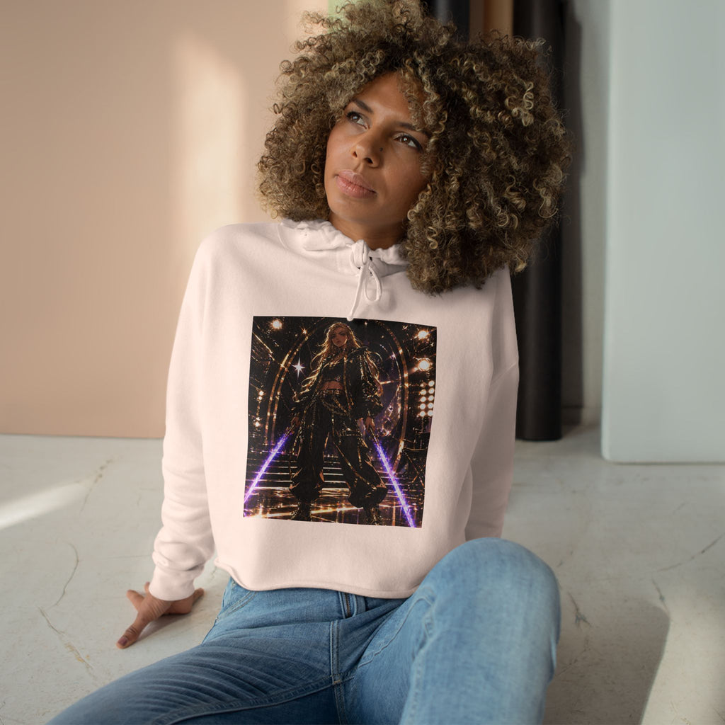Crop Hoodie — Lights, Camera, Action! Girl Power Cropped Hoodie