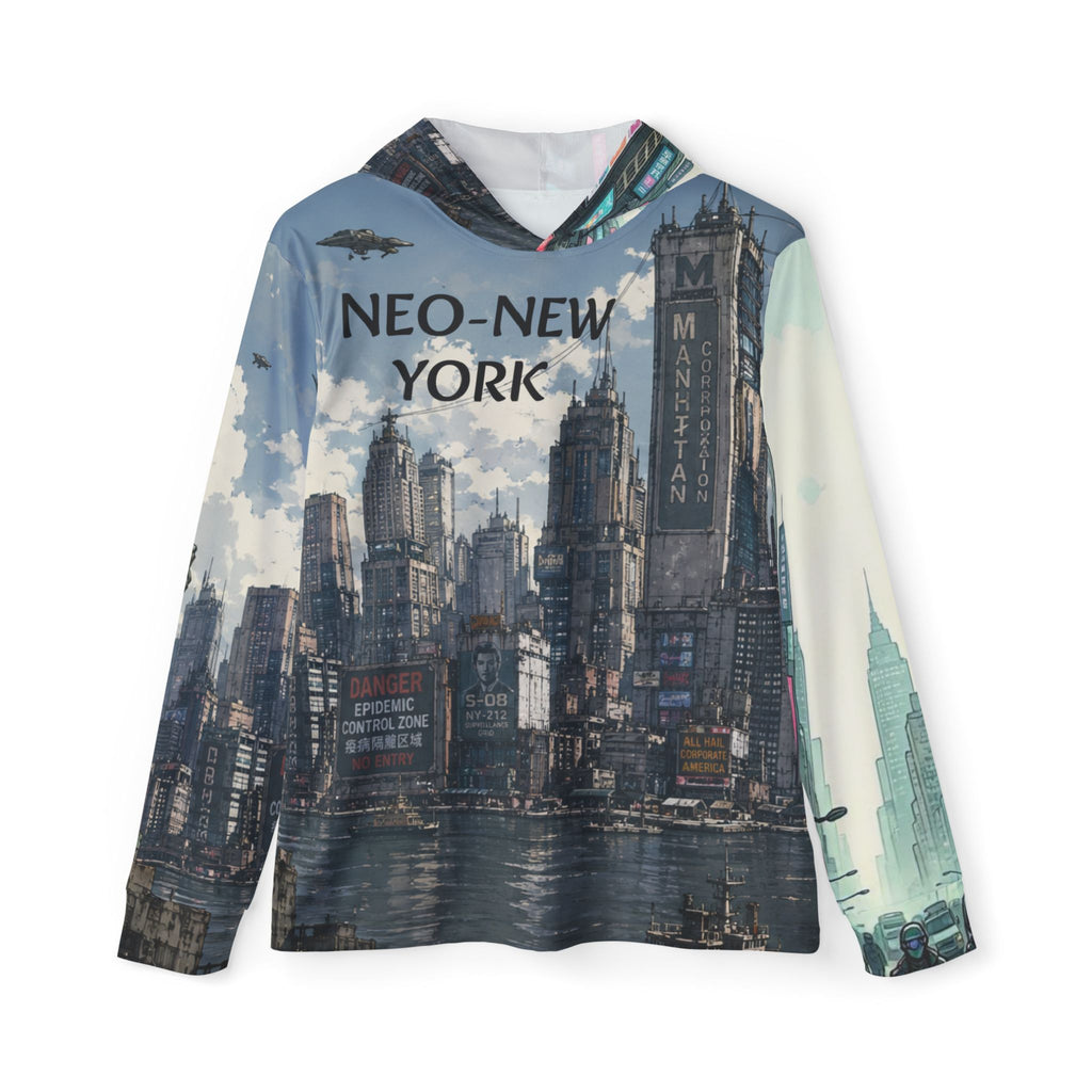 Neo-New York Cyberpunk Hoodie — Futuristic Cityscape All-Over Print