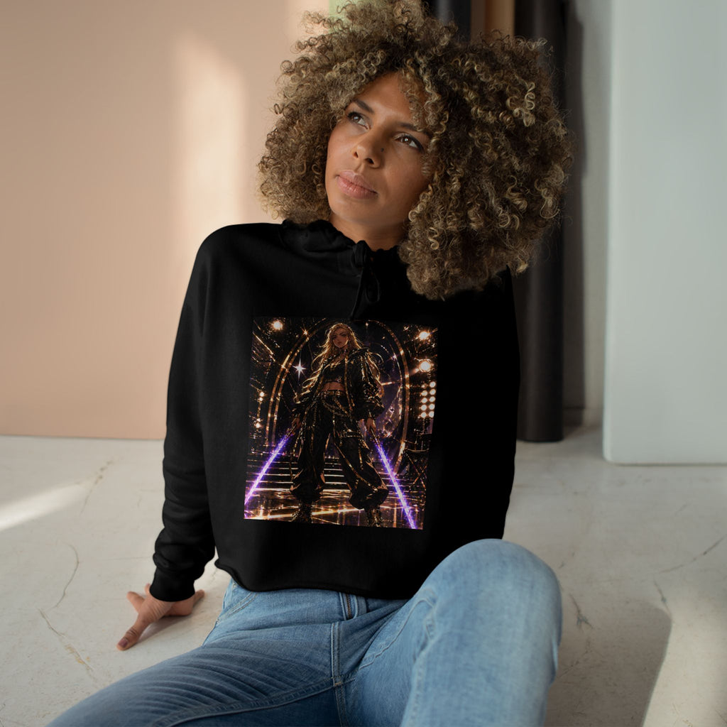 Crop Hoodie — Lights, Camera, Action! Girl Power Cropped Hoodie