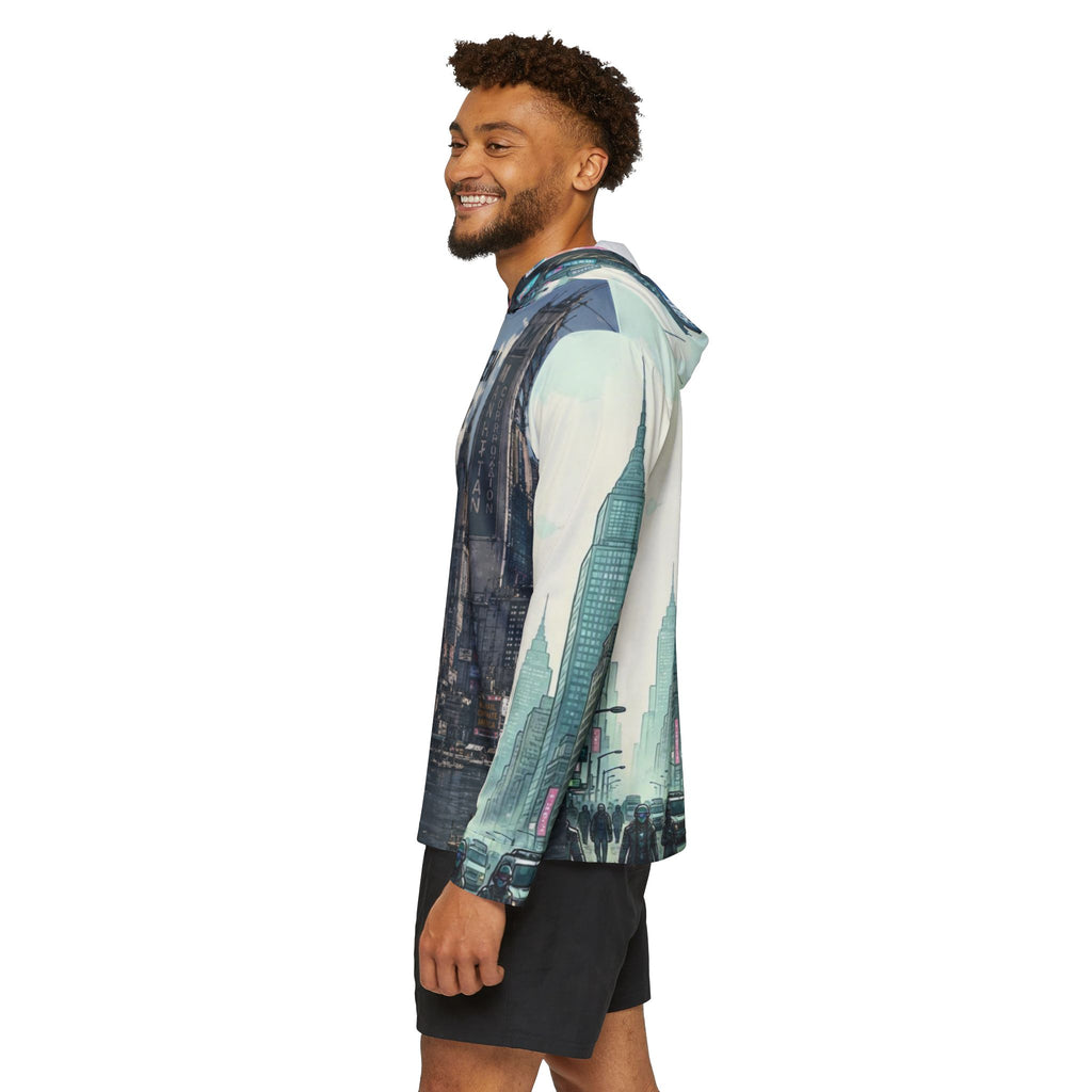 Neo-New York Cyberpunk Hoodie — Futuristic Cityscape All-Over Print