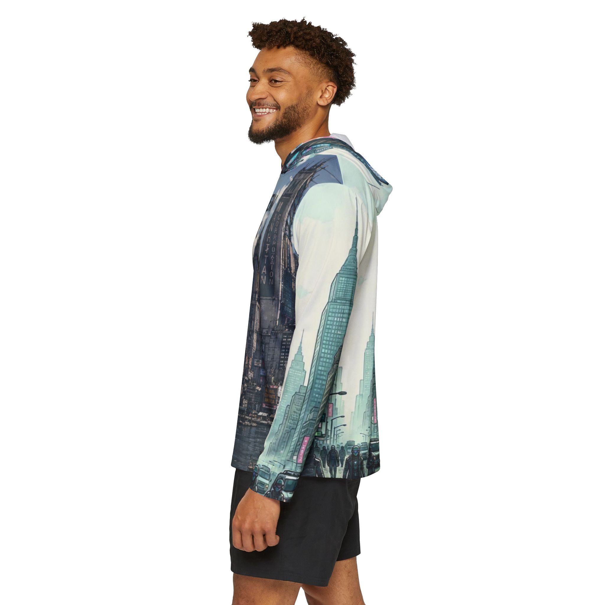 Neo-New York Cyberpunk Hoodie — Futuristic Cityscape All-Over Print
