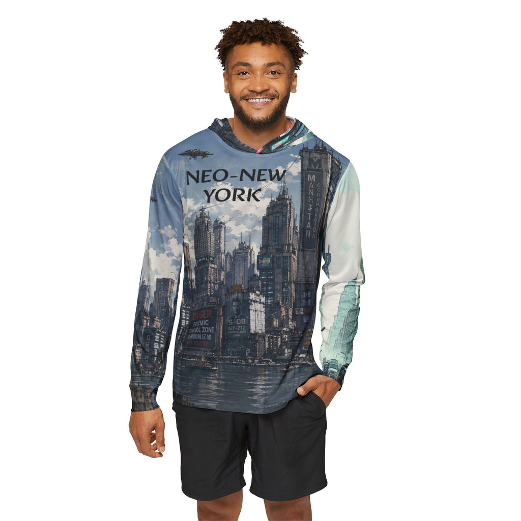 Neo-New York Cyberpunk Hoodie — Futuristic Cityscape All-Over Print