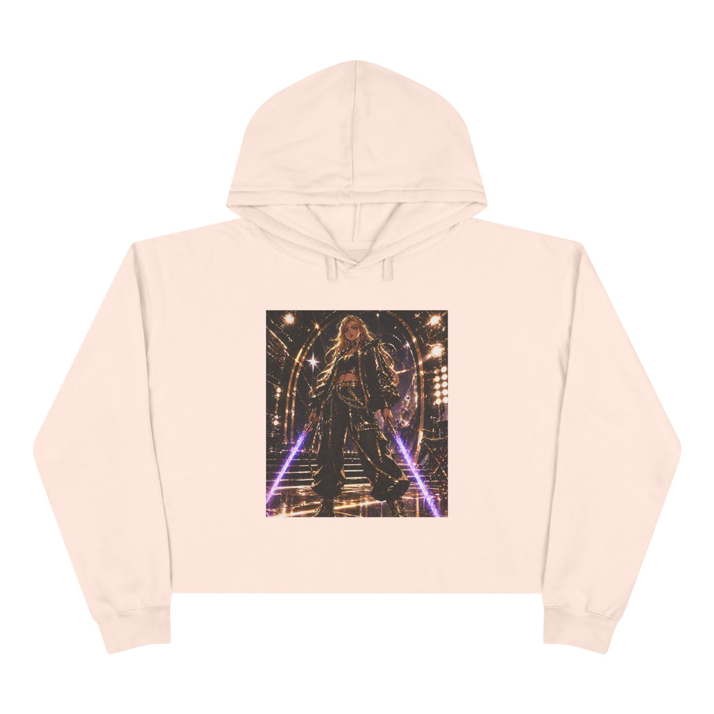 Crop Hoodie — Lights, Camera, Action! Girl Power Cropped Hoodie