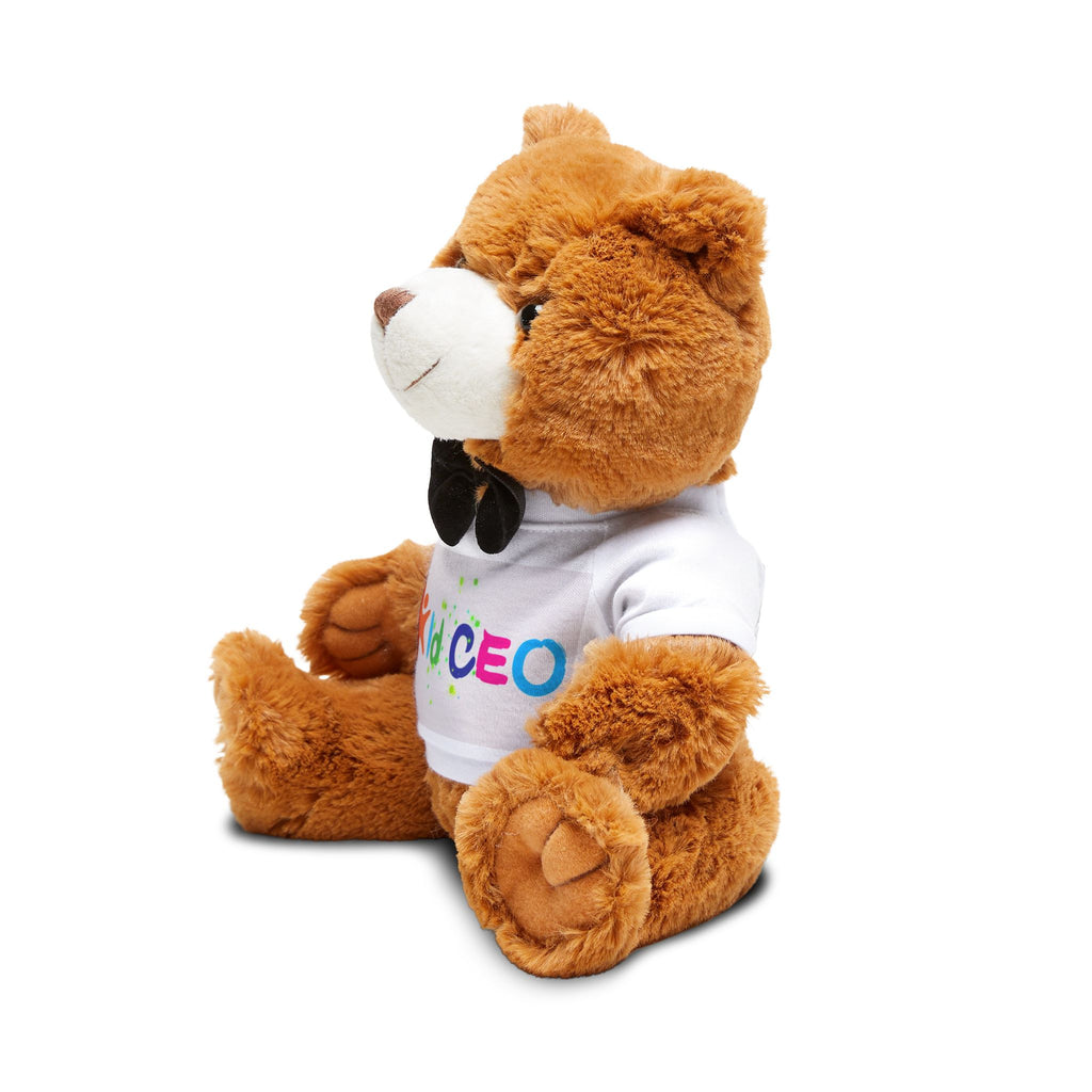 Kid CEO Teddy Bear Plush — Brown Stuffed Bear with 'Kid CEO' T‑Shirt & Bow Tie